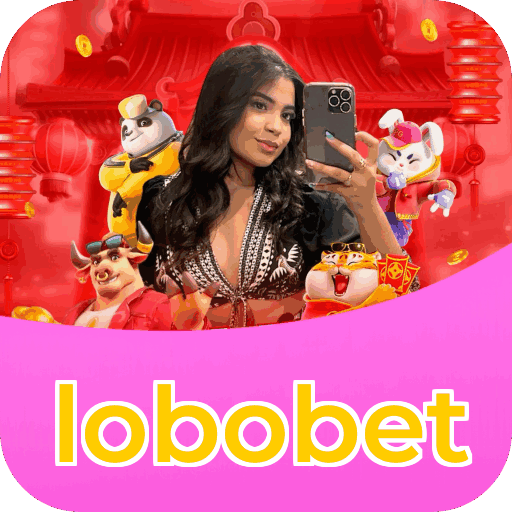 Interface do aplicativo lobobet mostrando jogos disponíveis no iOS e Android